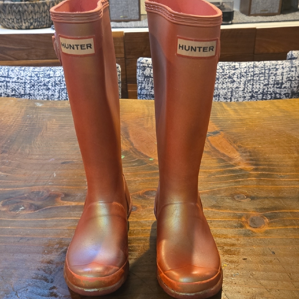 Hunter Shiny Orange Tall Boots